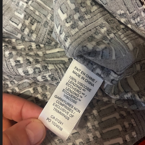 Brown, black and white abstract pattern covered buttons cami NWT - Picture 6 of 9